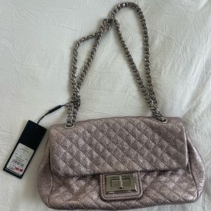 Karl Lagerfeld Paris purse with chain strap (purple silver)